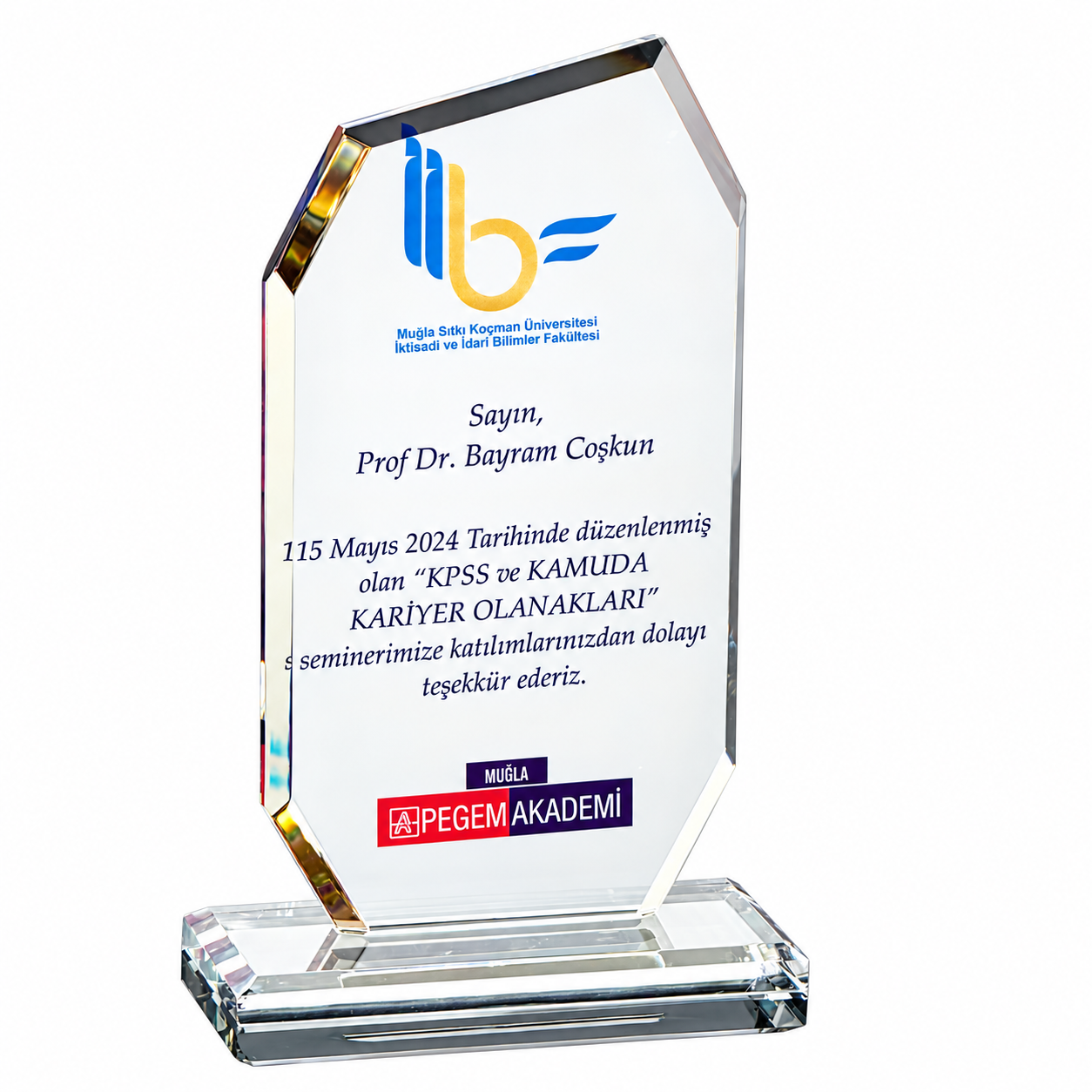 Kristal Plaket P101